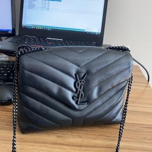 Yves Saint Laurent Black Quilted Leather Crossbody Bag